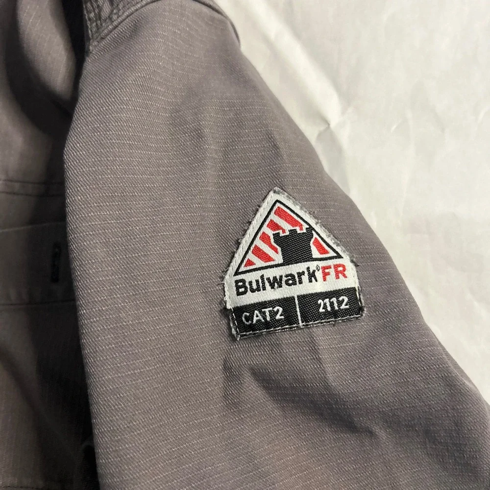 BULLWORK FR Cat 2 Mens IQ Work Shirt XXL‎ Gray Flame Resistant Westex Gen 2